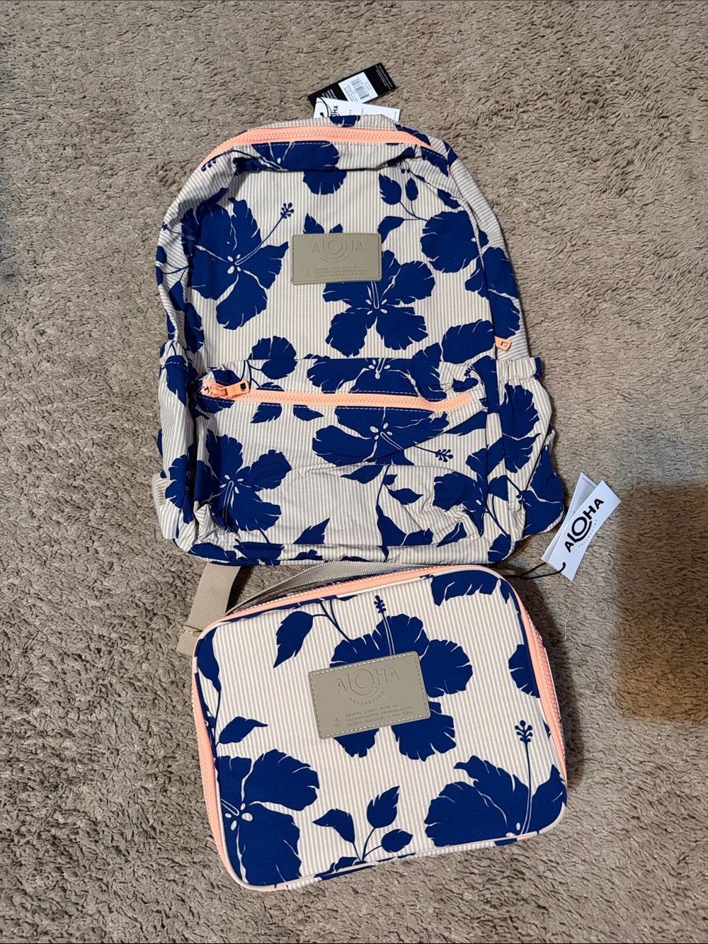 New Aloha Collection Salina Tiny Stripe Backpack and Lunch Box